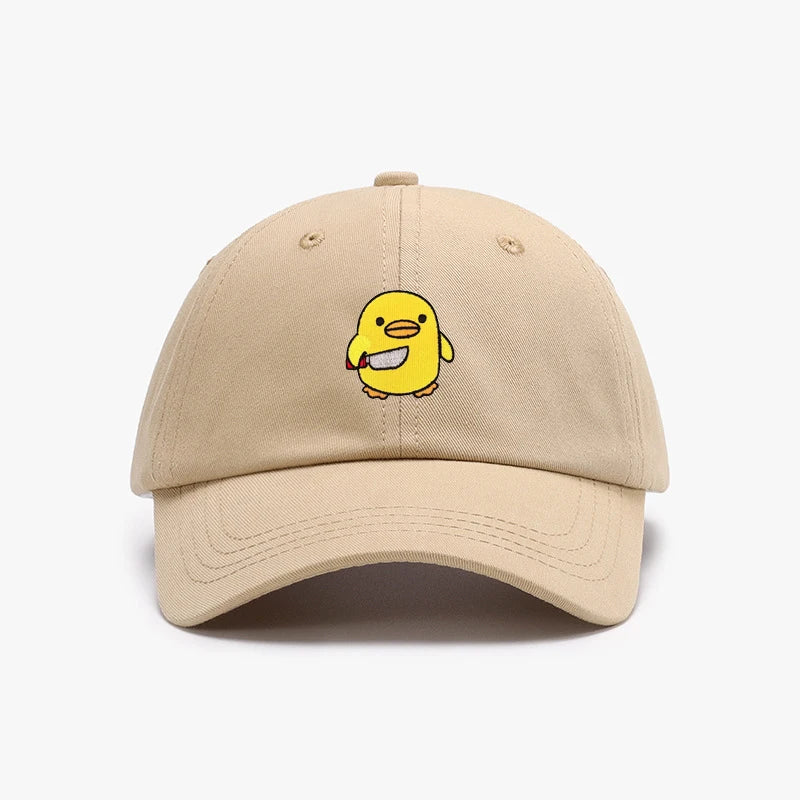 Funny Duck With Knife Baseball Cap
