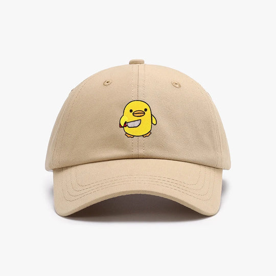 Funny Duck With Knife Baseball Cap