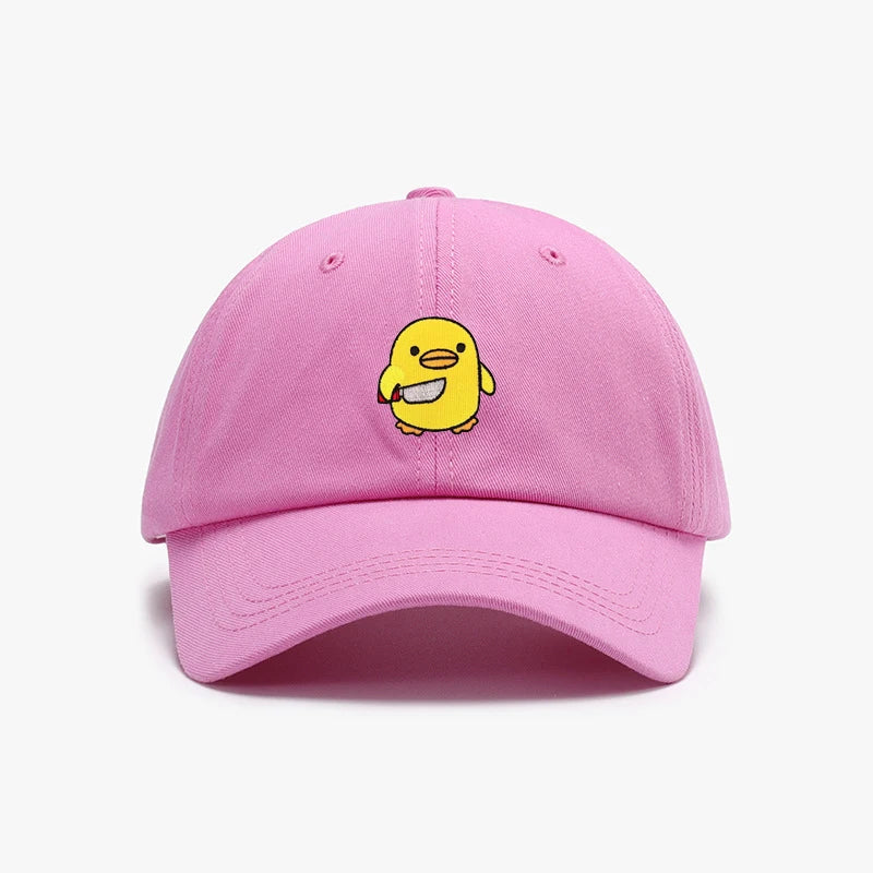 Funny Duck With Knife Baseball Cap