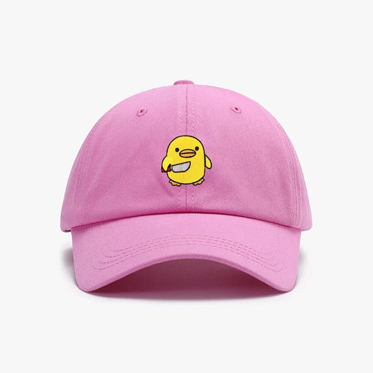 Funny Duck With Knife Baseball Cap