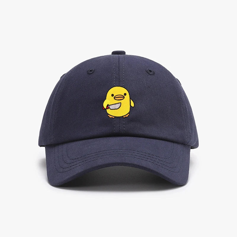 Funny Duck With Knife Baseball Cap