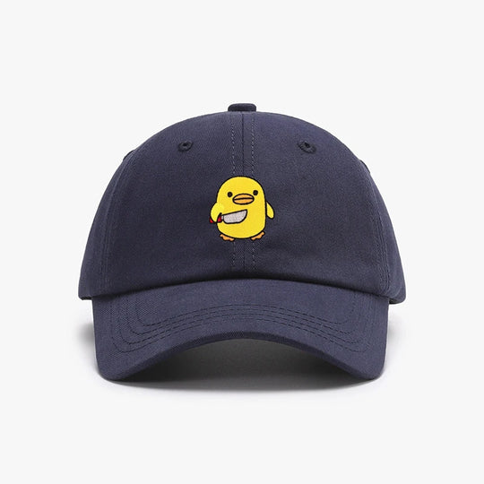 Funny Duck With Knife Baseball Cap