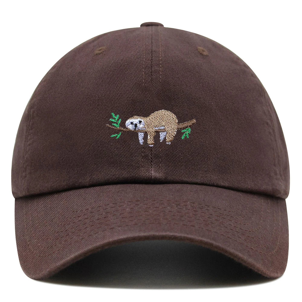 Cute Sloth Embroidered Dad Hat