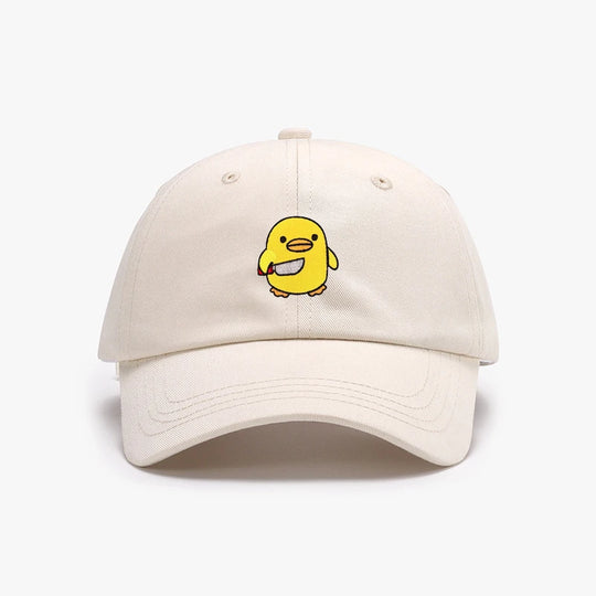 Funny Duck With Knife Baseball Cap