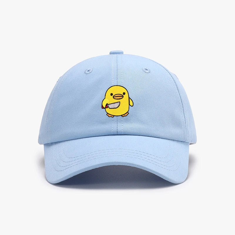 Funny Duck With Knife Baseball Cap