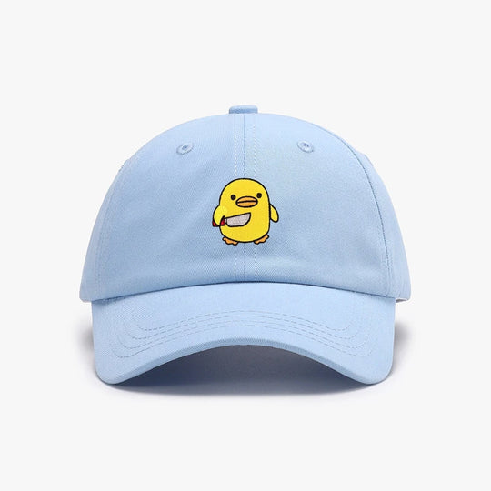 Funny Duck With Knife Baseball Cap