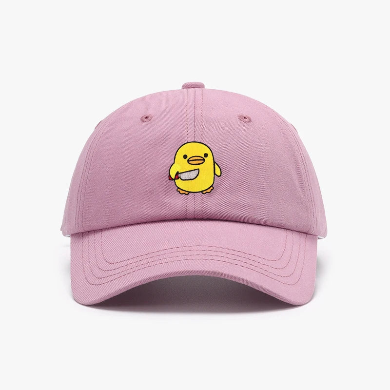 Funny Duck With Knife Baseball Cap