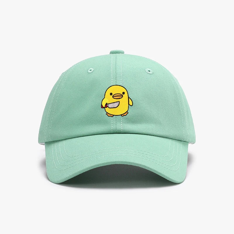 Funny Duck With Knife Baseball Cap