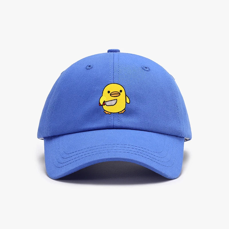 Funny Duck With Knife Baseball Cap