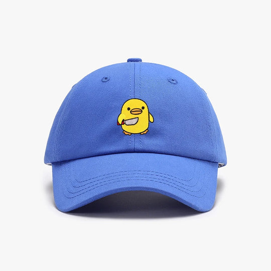 Funny Duck With Knife Baseball Cap