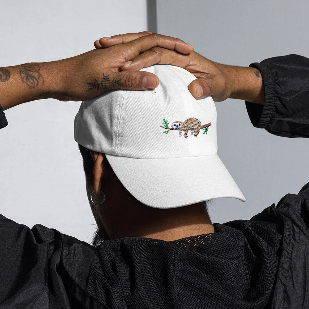 Cute Sloth Embroidered Dad Hat