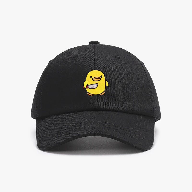 Funny Duck With Knife Baseball Cap