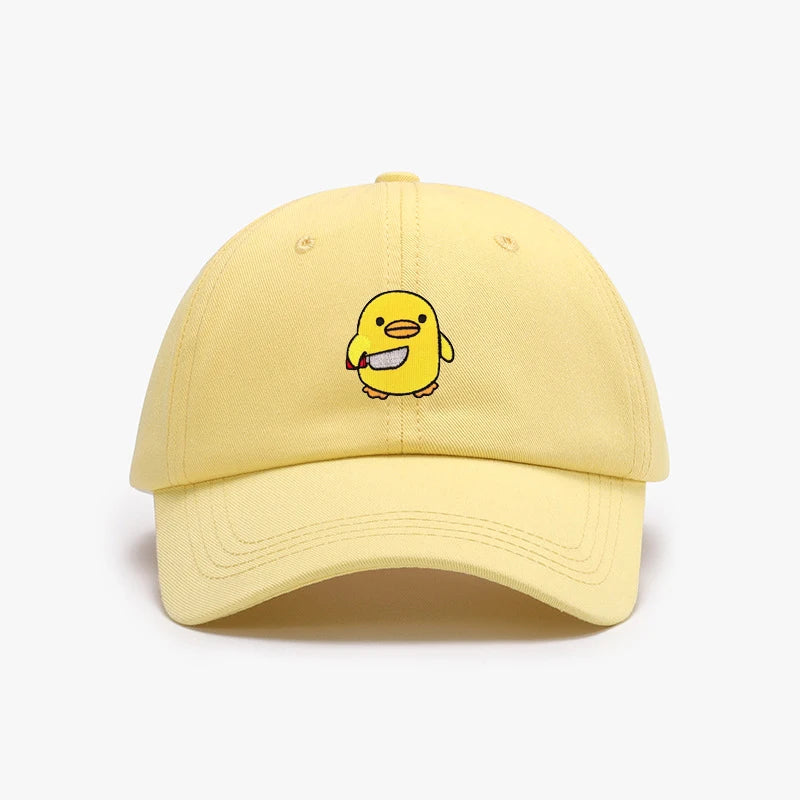 Funny Duck With Knife Baseball Cap