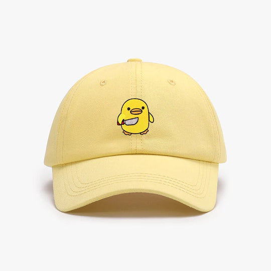 Funny Duck With Knife Baseball Cap