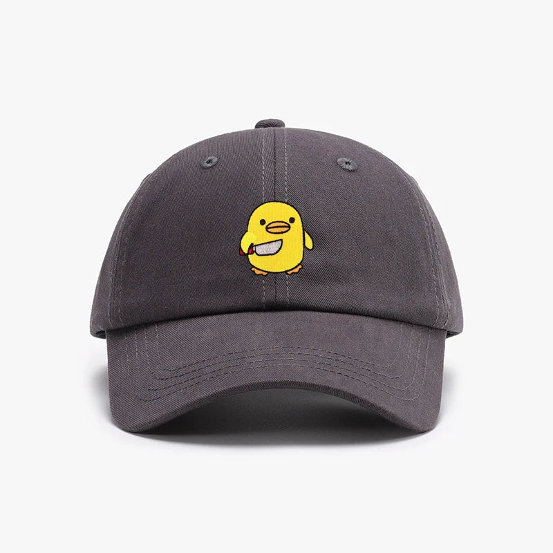 Funny Duck With Knife Baseball Cap