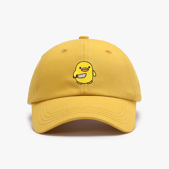 Funny Duck With Knife Baseball Cap