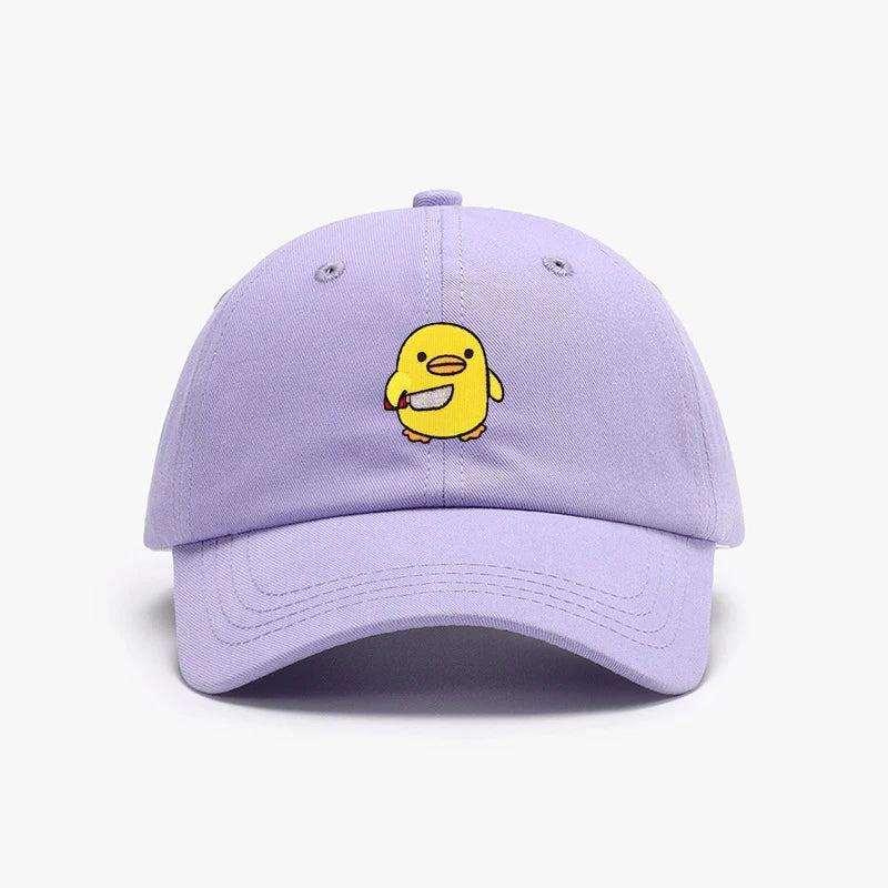 Funny Duck With Knife Baseball Cap