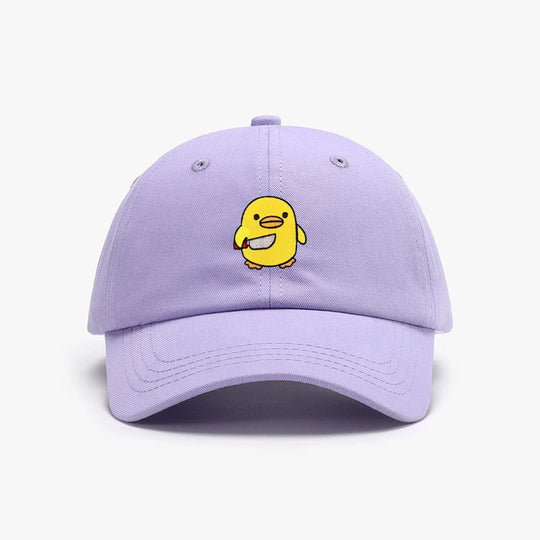Funny Duck With Knife Baseball Cap