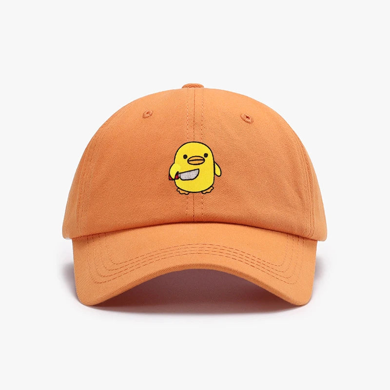 Funny Duck With Knife Baseball Cap