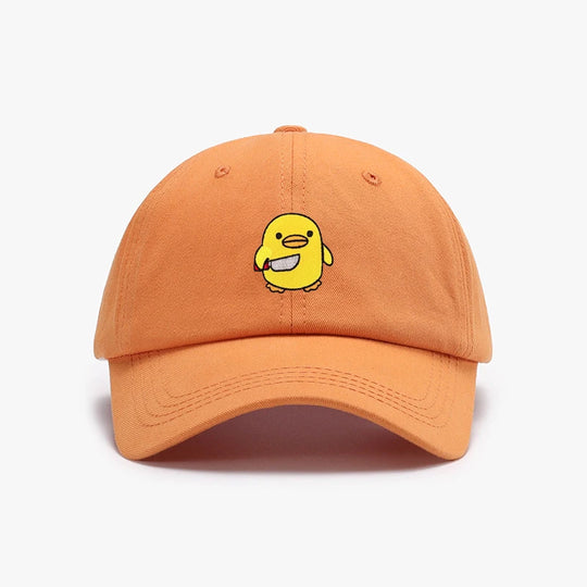Funny Duck With Knife Baseball Cap