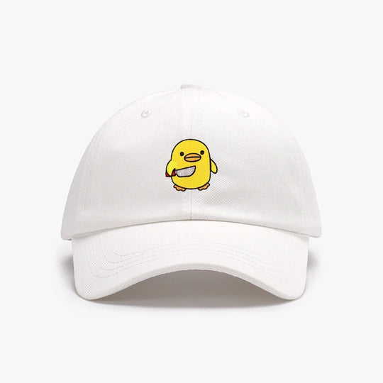 Funny Duck With Knife Baseball Cap