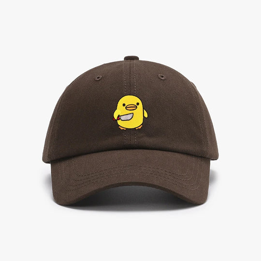 Funny Duck With Knife Baseball Cap